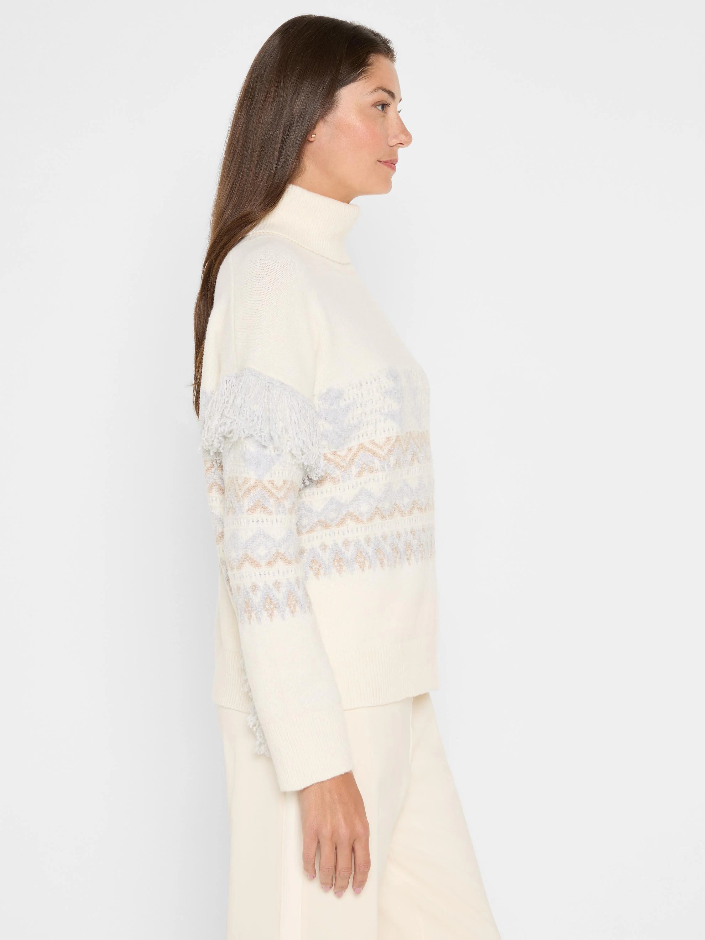 Trimmed Fringe Sweater