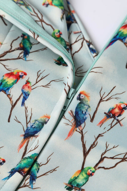 Lily Light Green Parrot Off Shoulder Dress