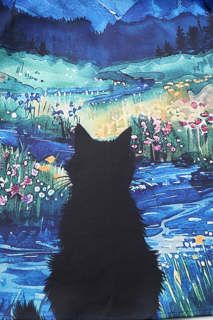 Amanda Cat Starry Night Flared Dress