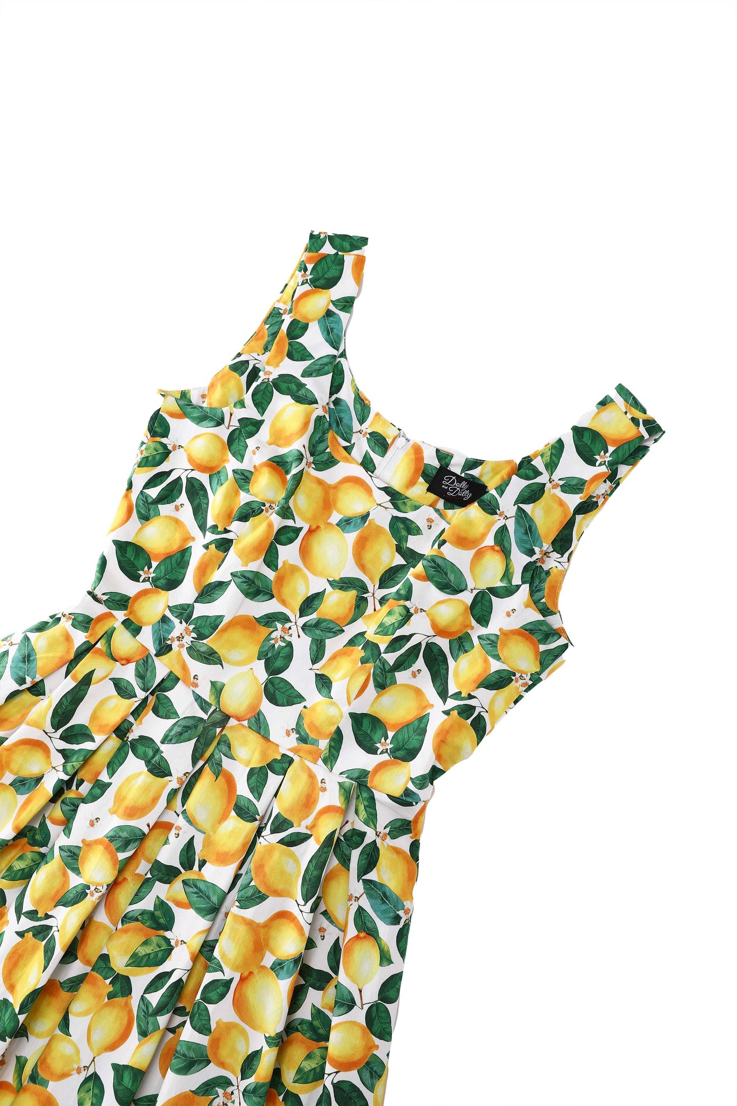 Amanda Lemon Flared Dress In White