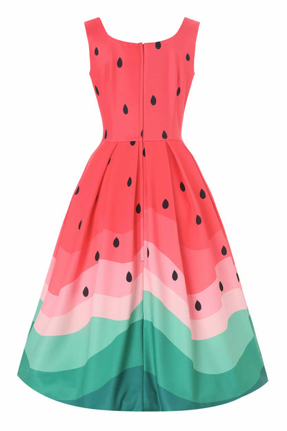 Amanda Watermelon Flared Dress