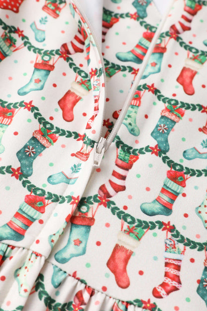 Billie Christmas Stocking Long Sleeved Dress