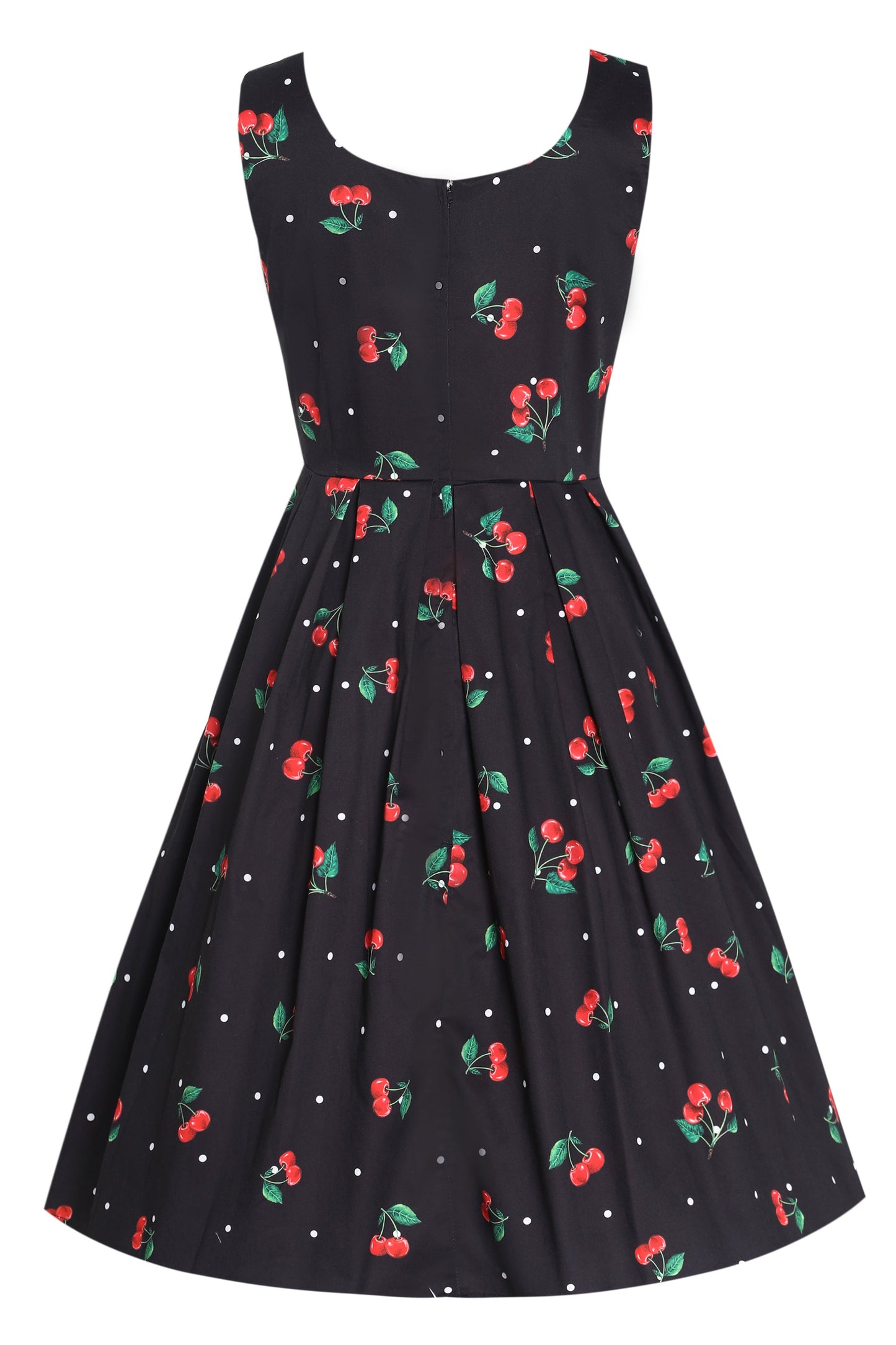 Amanda Black Cherry Retro Flared Dress In Cotton