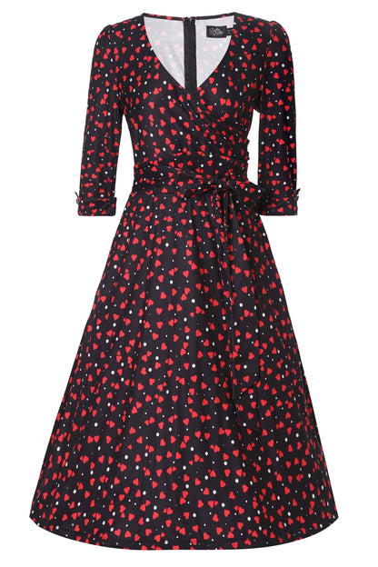 Katherine Black Heart Long Sleeved Dress