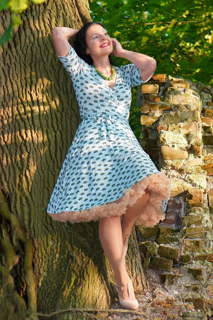 Matilda Blue Sea Turtle Wrap Dress