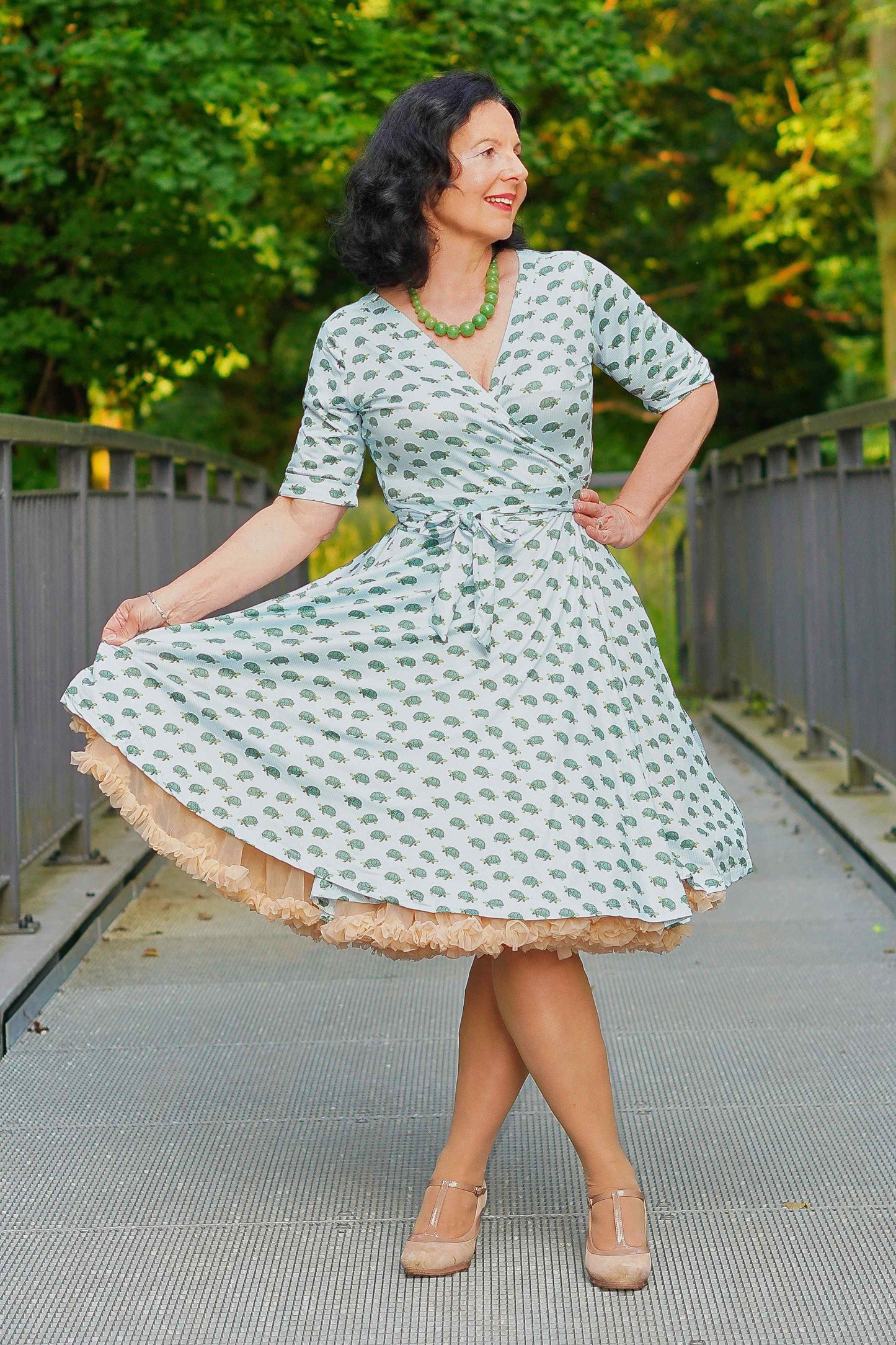 Matilda Blue Sea Turtle Wrap Dress