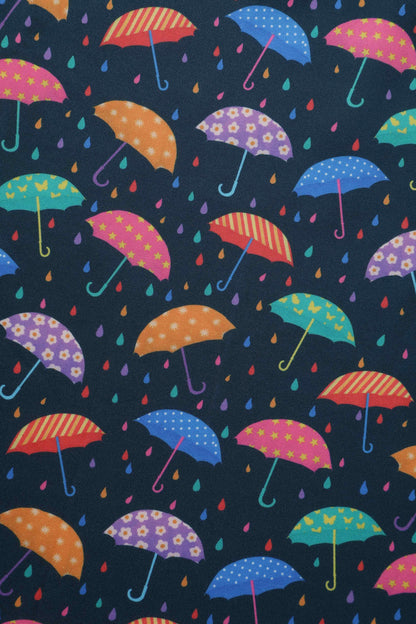 Amanda Blue Umbrella Print Swing Dress