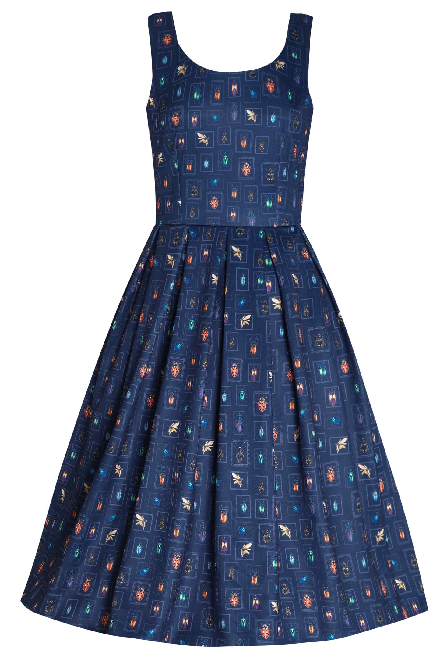 Amanda Navy Blue Bug Swing Dress