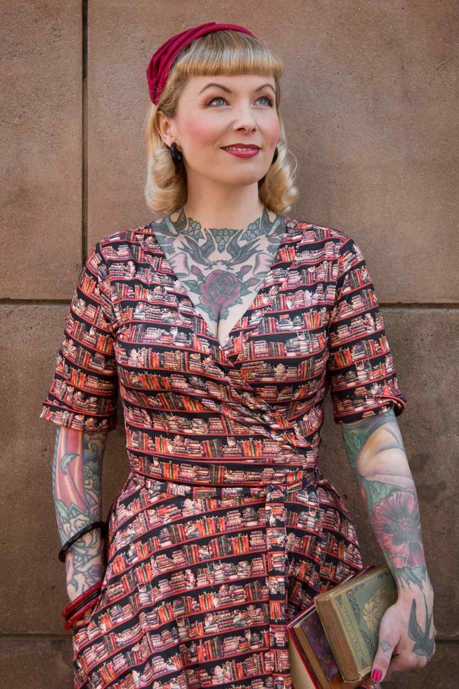 Matilda Cat & Book Wrap Dress