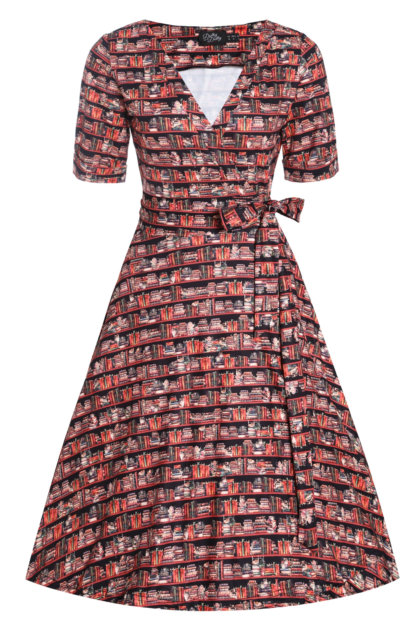Matilda Cat & Book Wrap Dress