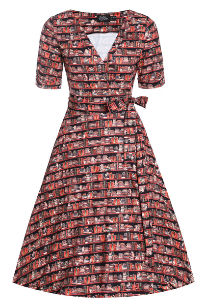 Matilda Cat & Book Wrap Dress