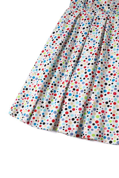 Lily Colourful Polka Dot Off Shoulder Dress