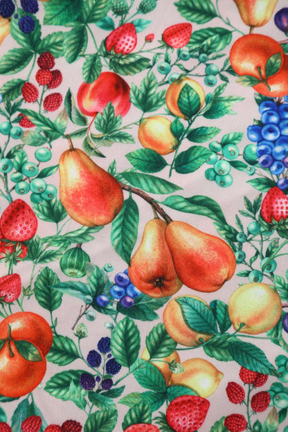 Daisy Mediterranean Fruit Halter Dress