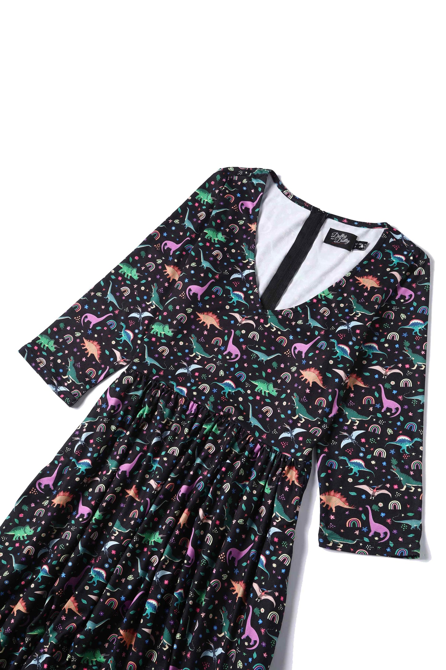 Billie Dinosaur & Rainbow Long Sleeved Dress