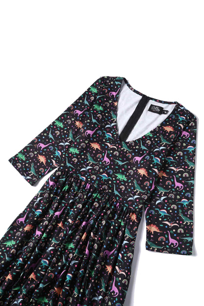 Billie Dinosaur & Rainbow Long Sleeved Dress