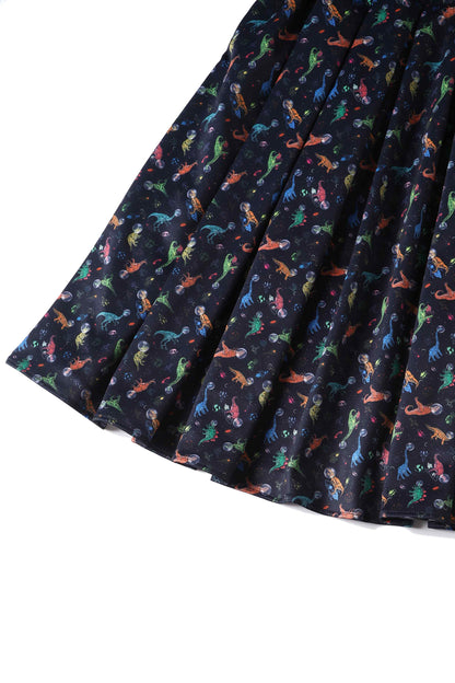 Amanda Dinosaur In Space Flared Dress