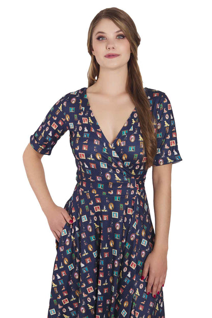 Matilda Dog Picture Frame Wrap Dress
