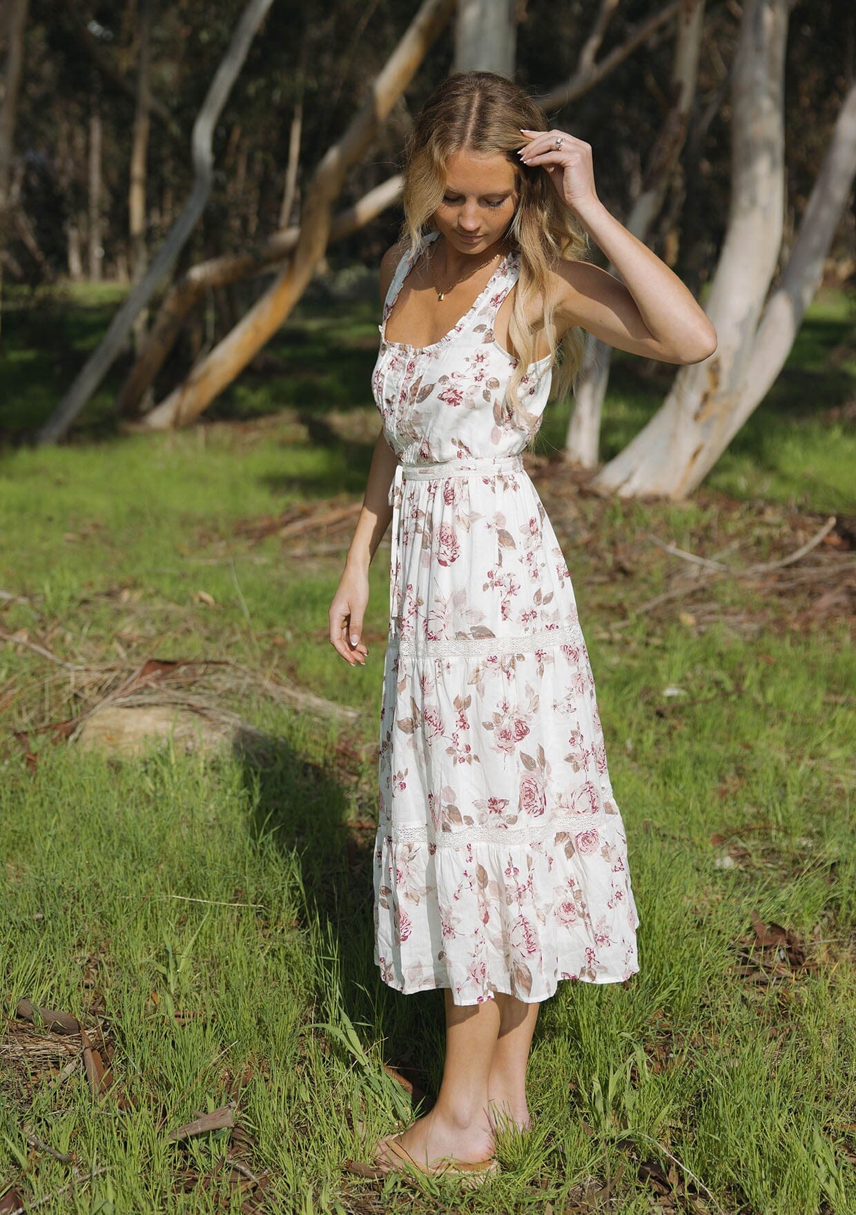 Evelyn Floral Midi Dress