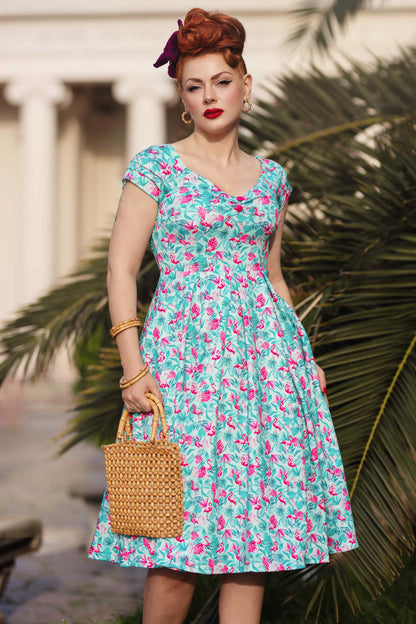 Lily Flamingo Blue Off Shoulder Dress