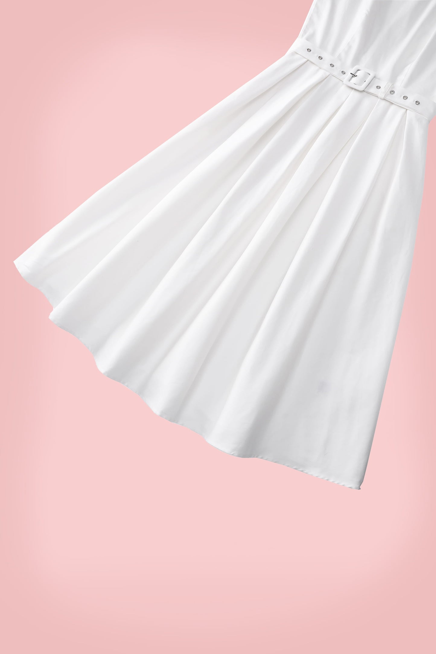 Helen White Cotton Midi Dress