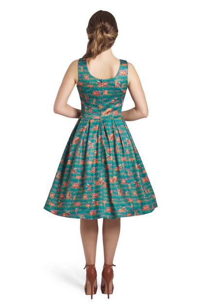 Amanda Green Highland Cattle Swing Dress