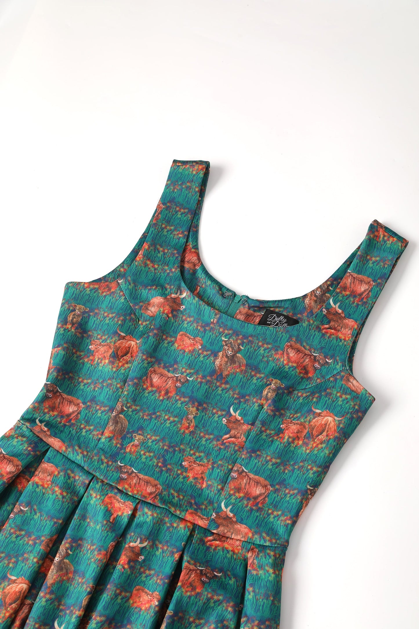 Amanda Green Highland Cattle Swing Dress