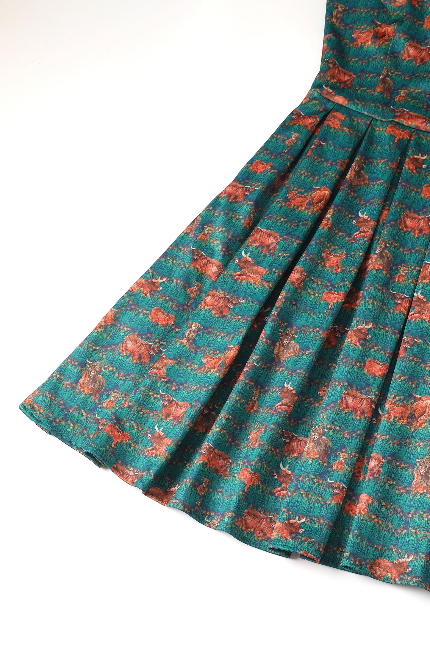 Amanda Green Highland Cattle Swing Dress