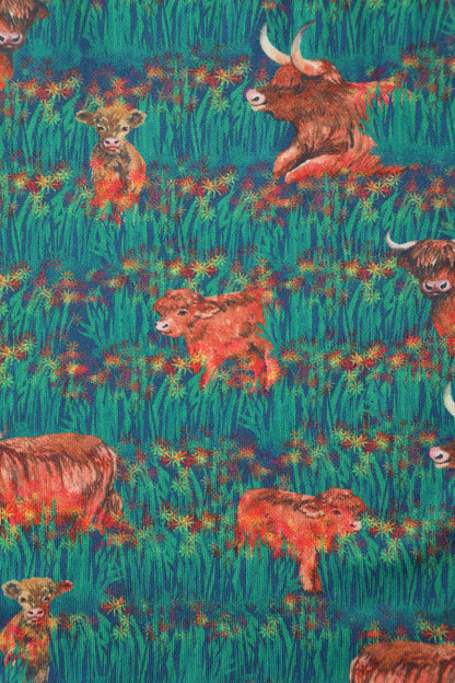 Amanda Green Highland Cattle Swing Dress
