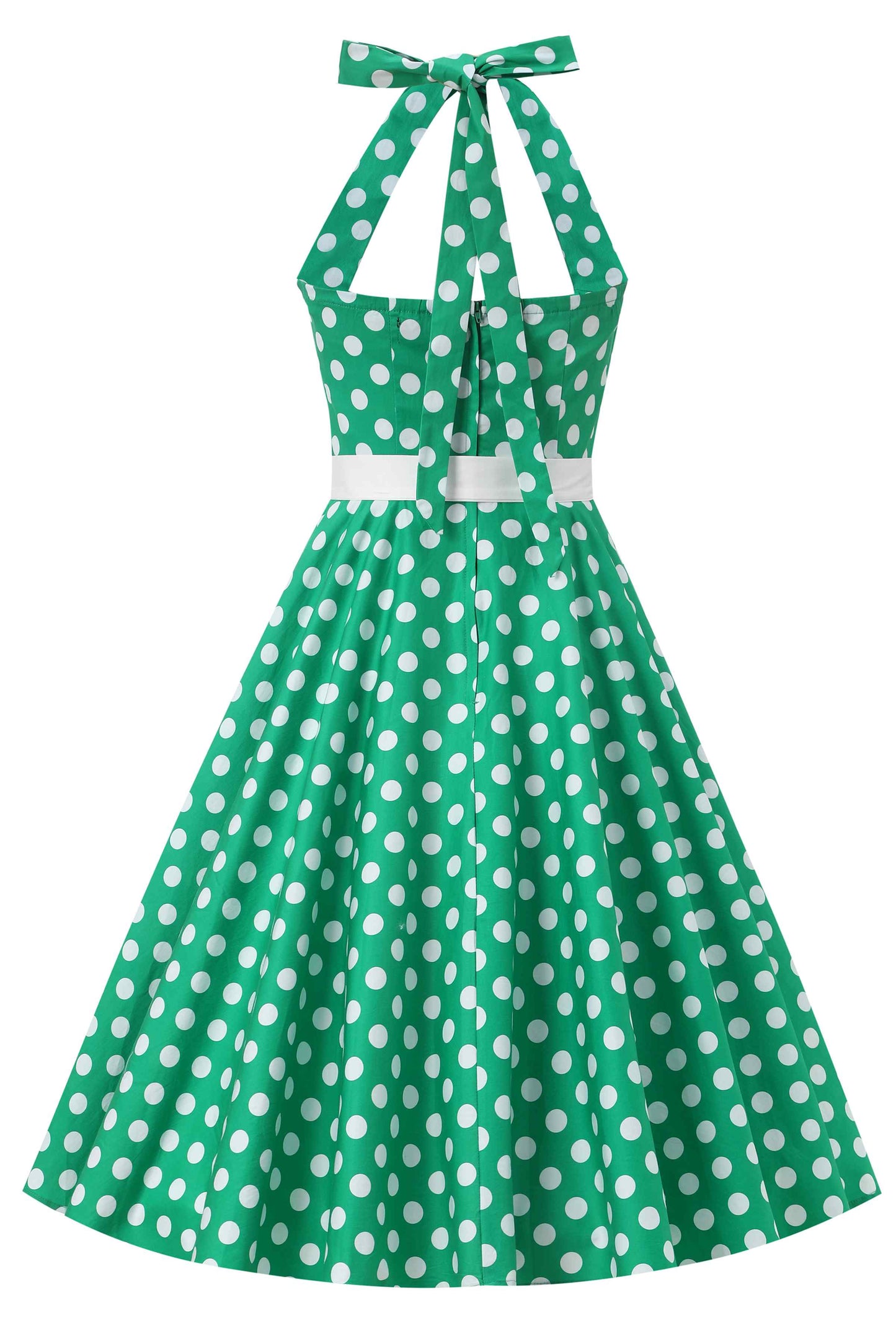 Daisy Green Polka Dot Halter Dress
