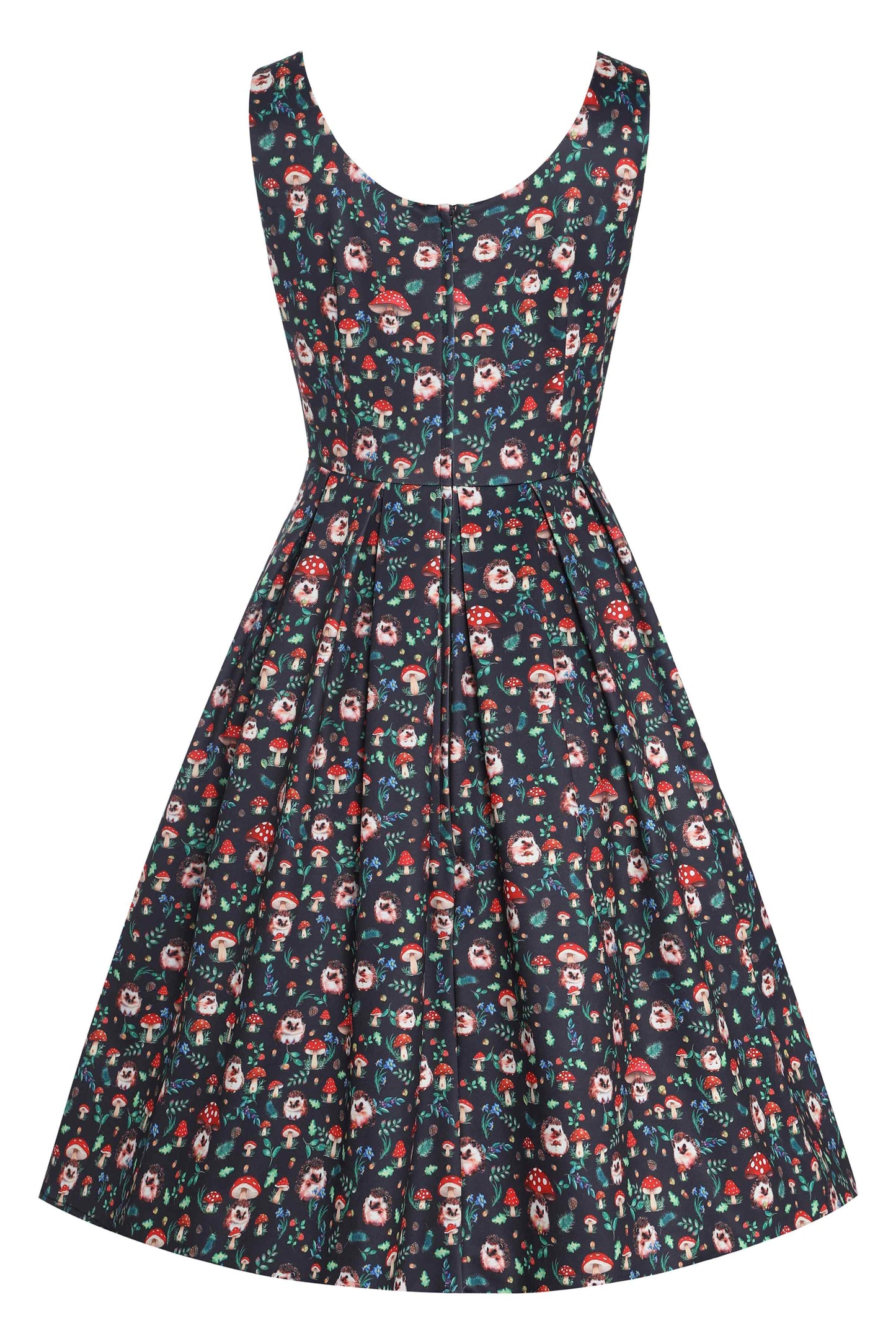 Amanda Hedgehog & Mushroom Flared Dress