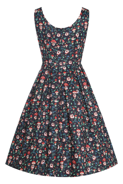 Amanda Hedgehog & Mushroom Flared Dress