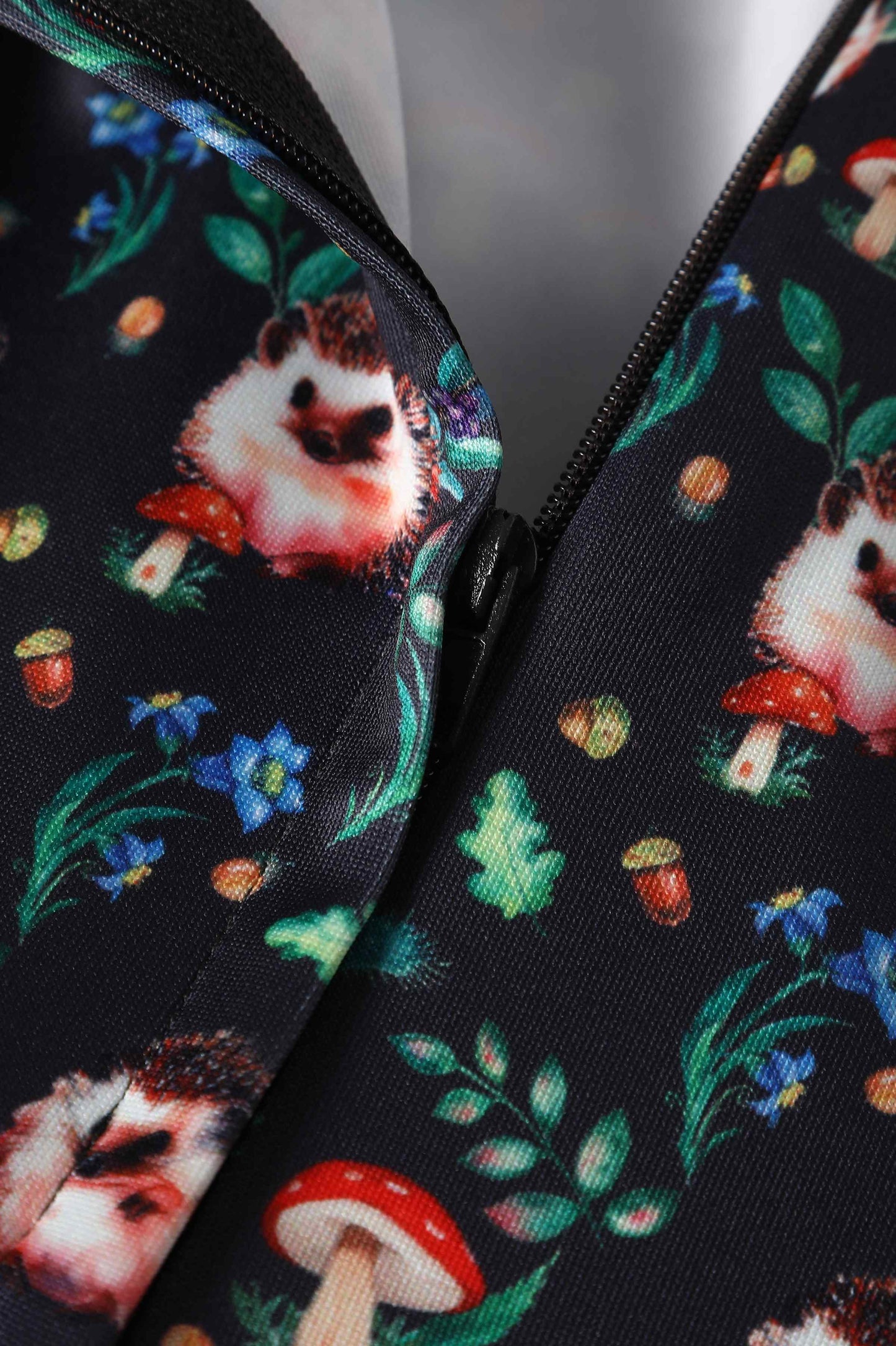 Amanda Hedgehog & Mushroom Flared Dress