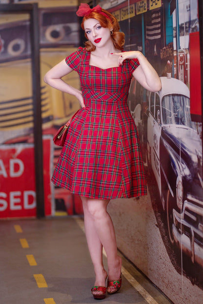 Claudia Highland Red Tartan Swing Dress