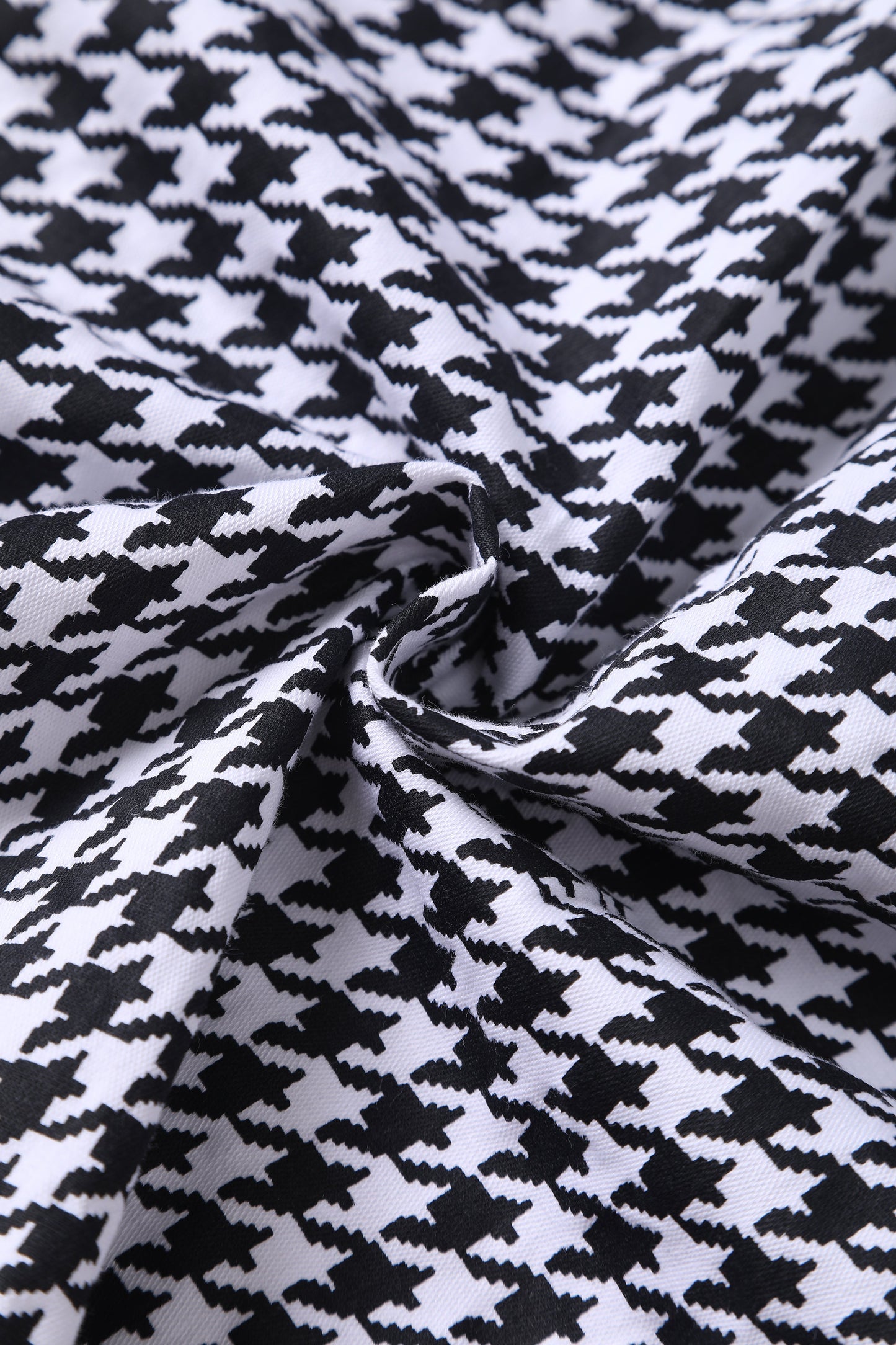 Cindy Houndstooth Roll Collar Dress