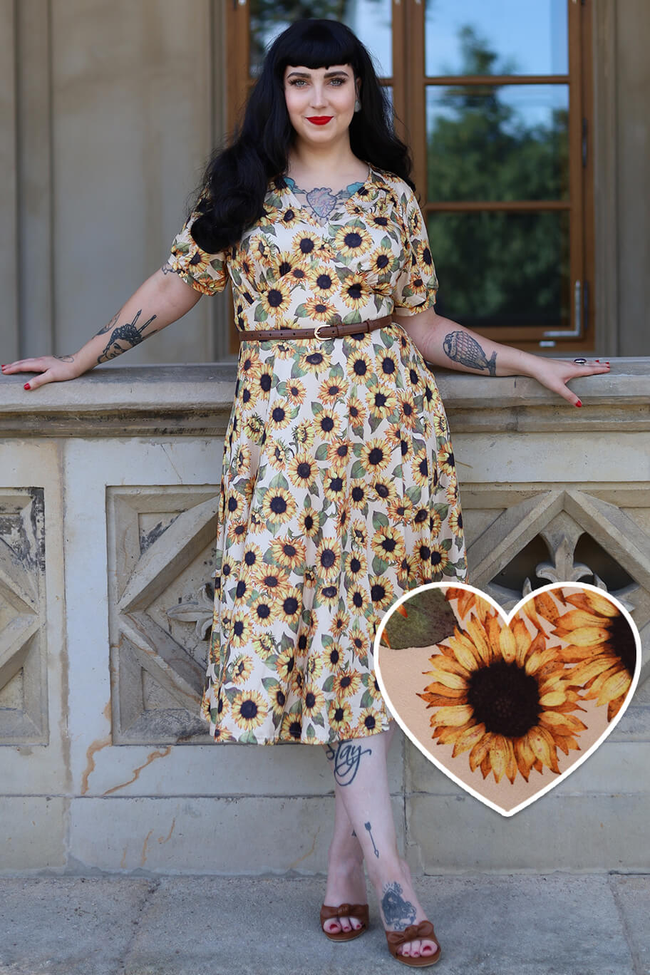Julia Sunflower Midi Dress