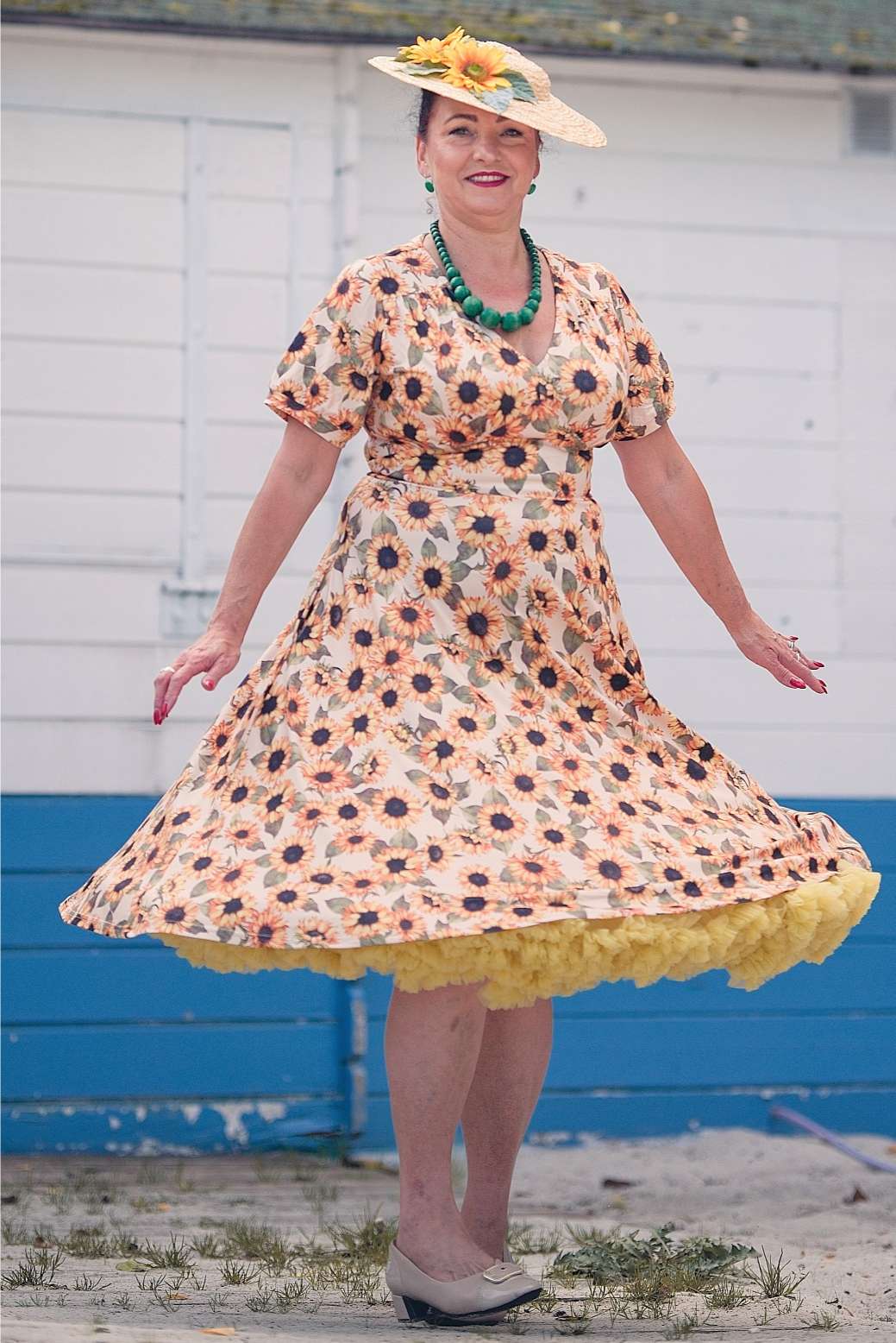 Julia Sunflower Midi Dress