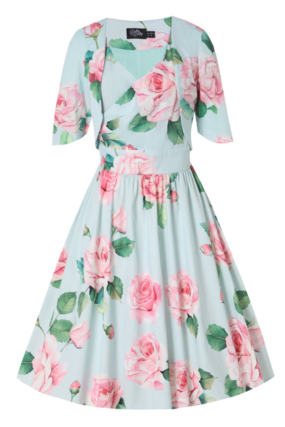 Lisette Light Blue Floral Bolero Jacket