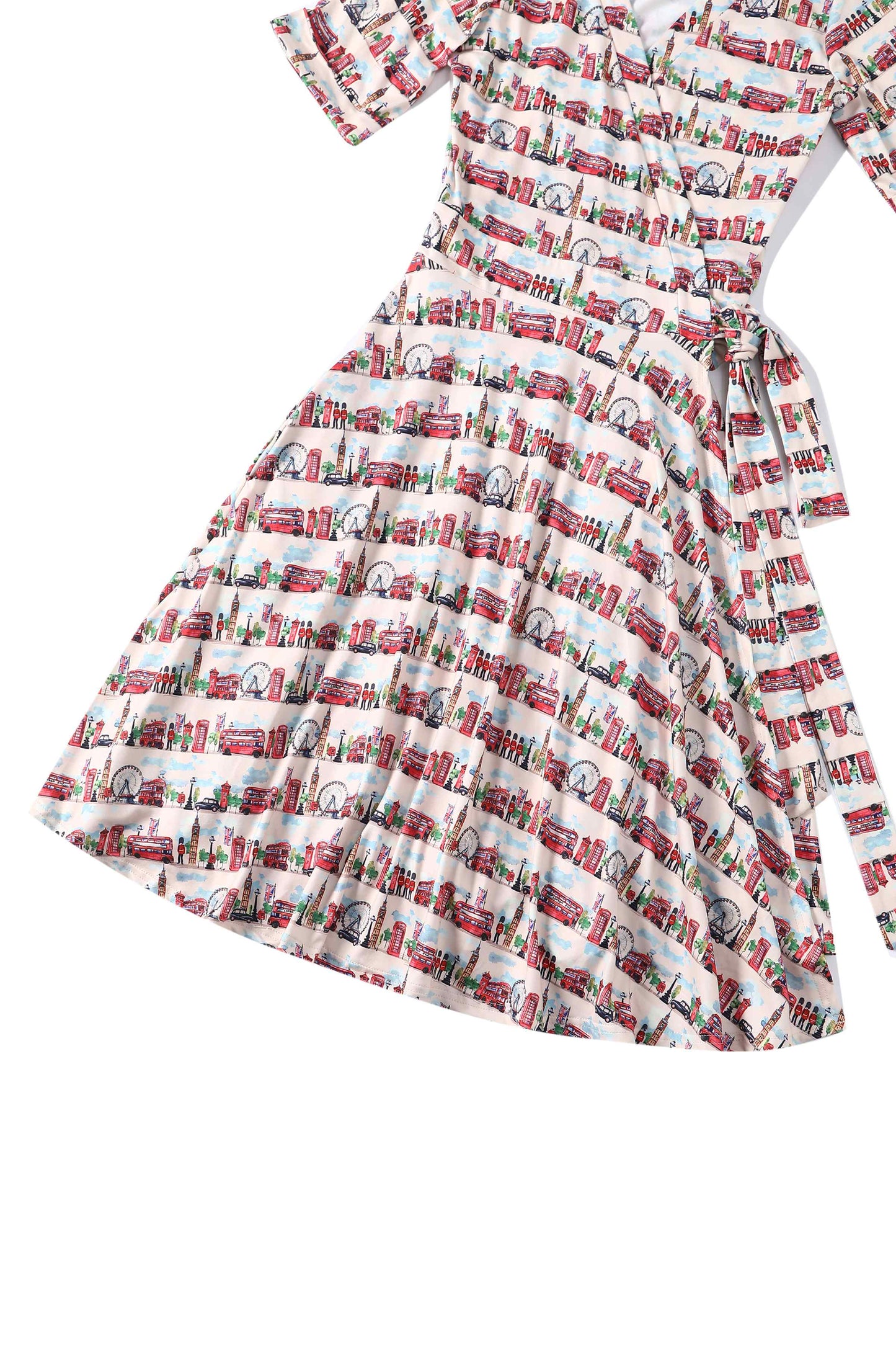 Matilda London Print Wrap Dress in White/Red