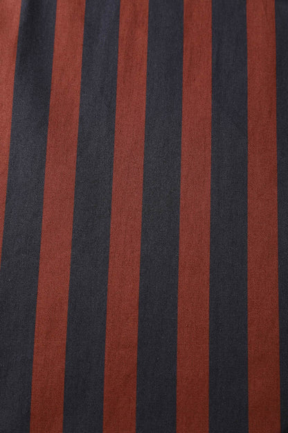 Mabel Rockabilly Striped Shirt Dress In Burgundy