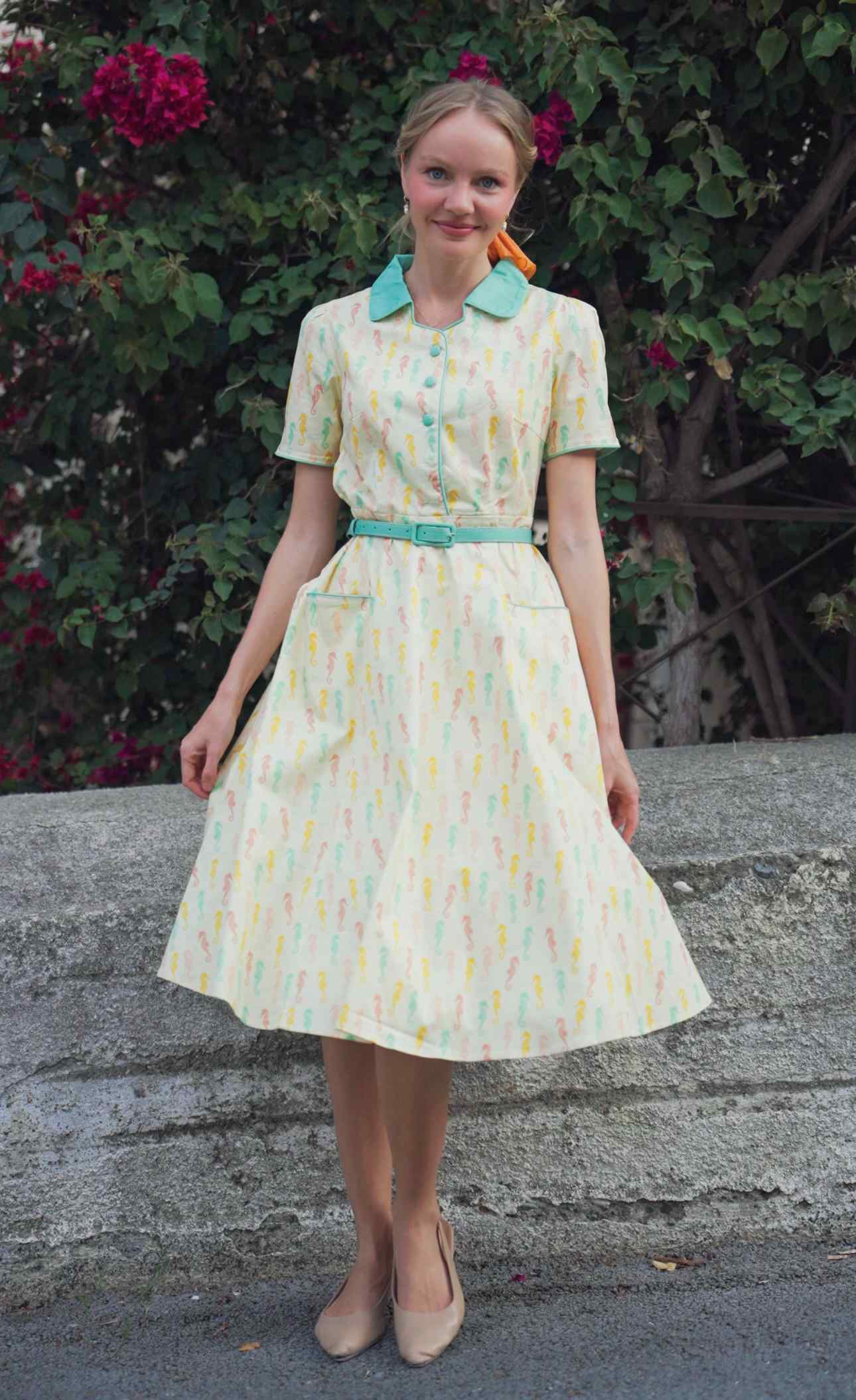 Mabel Seahorse Midi Shirt Dress