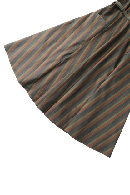 Mabel Striped Shirt Dress In Green