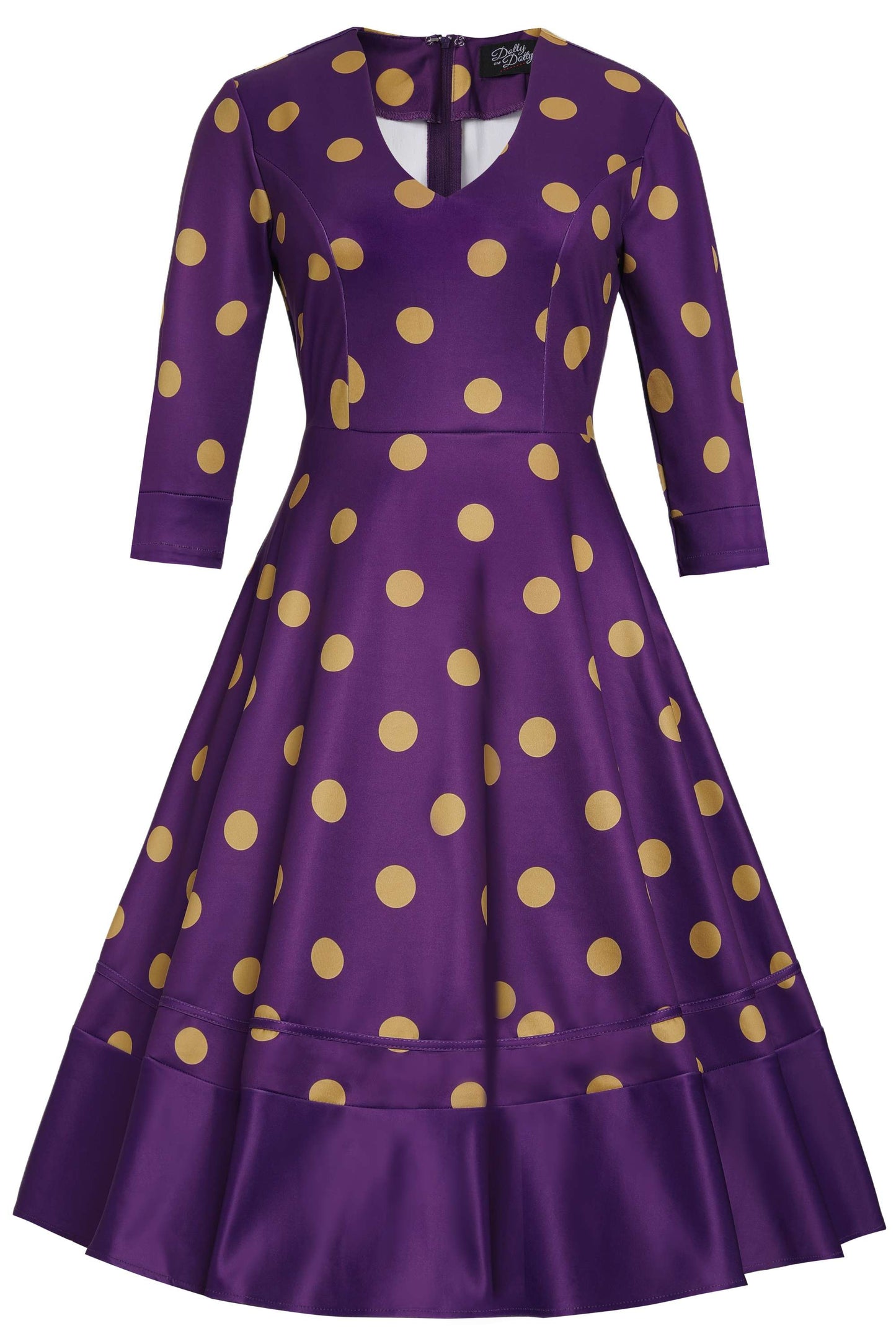 Maria Purple Circle Dress With Polka Dots