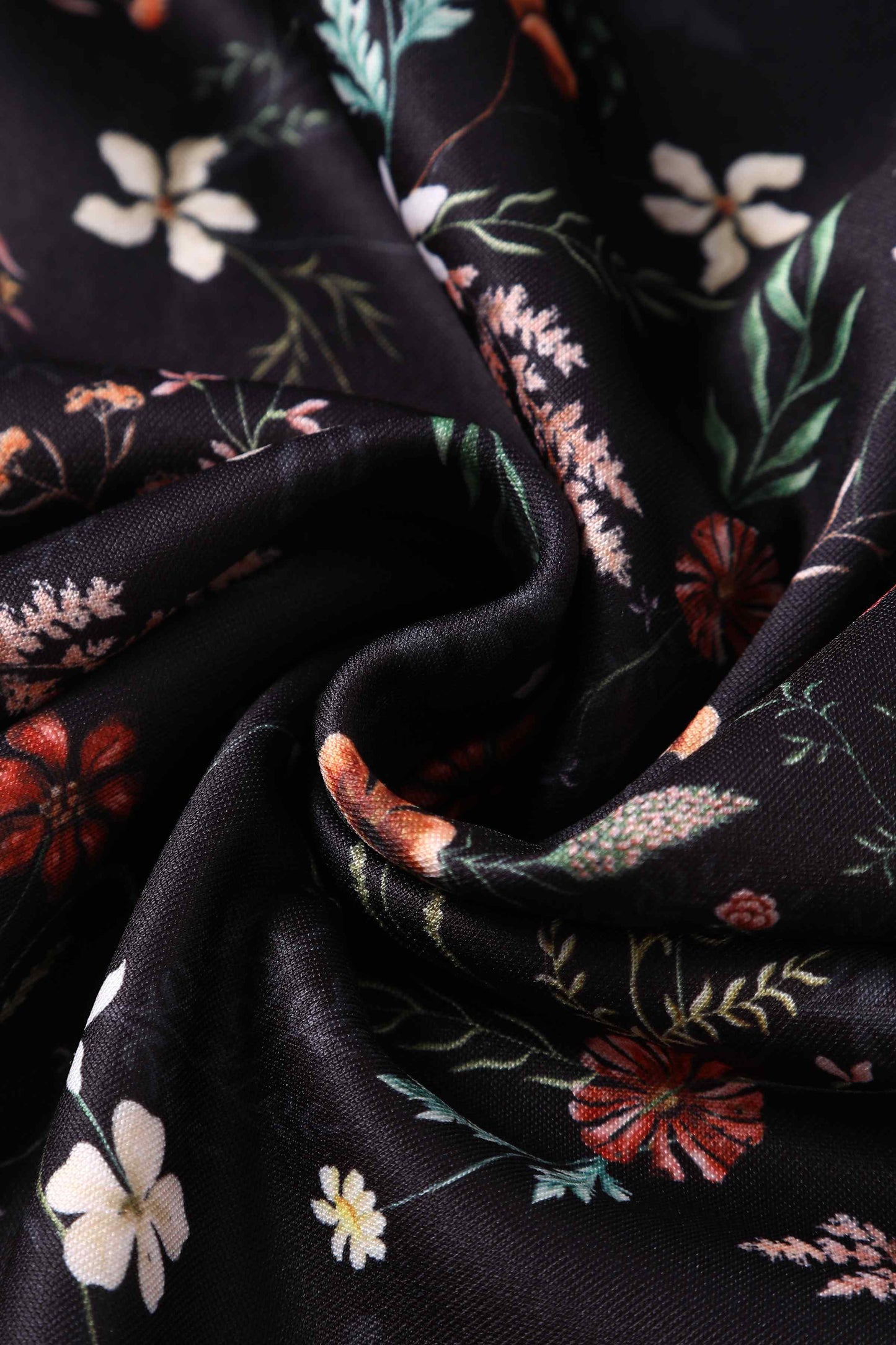Lily Meadow Floral Black Off Shoulder Dress