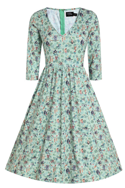 Billie Monkey Green Long Sleeved Dress