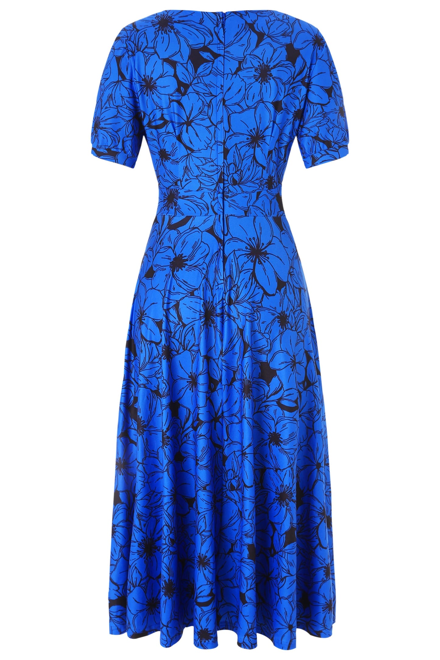 Julia Blue Floral Midi Dress