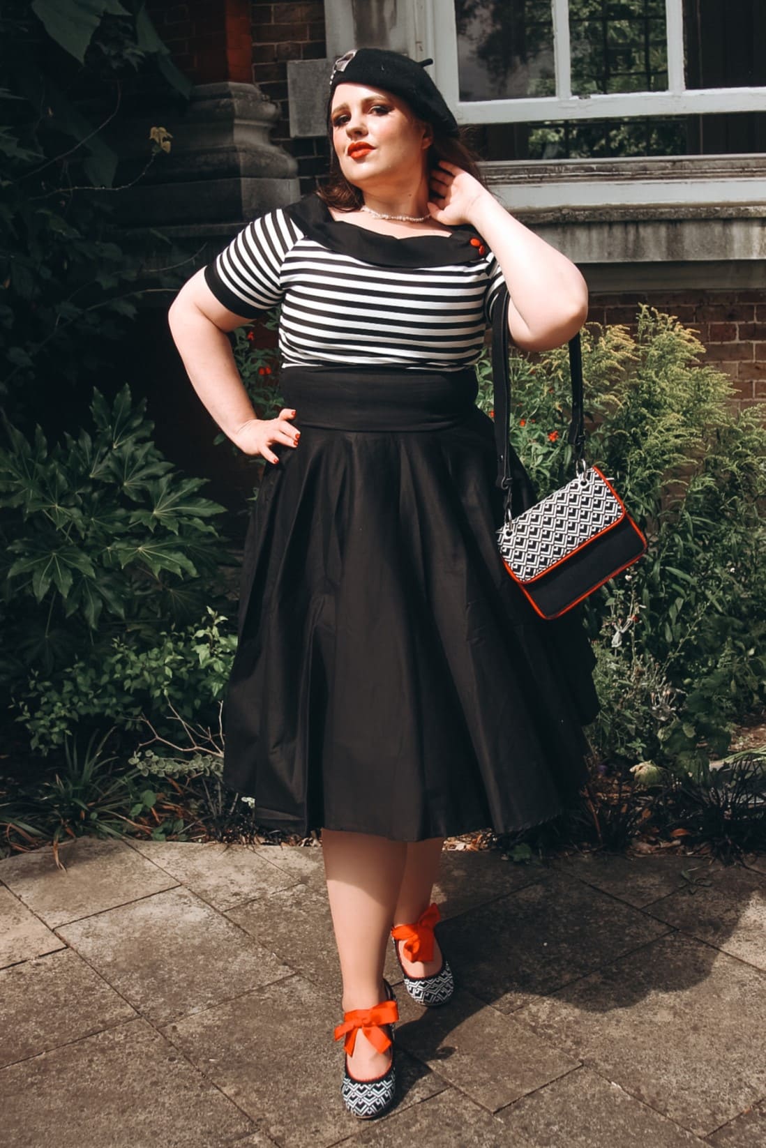 Darlene Nautical Black & White Striped Dress