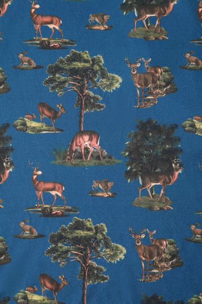 Palma Navy Deer Short Sleeved Dress