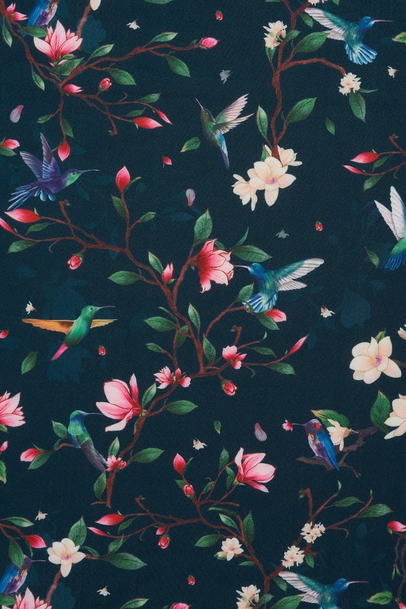 Amanda Navy Hummingbird Swing Dress