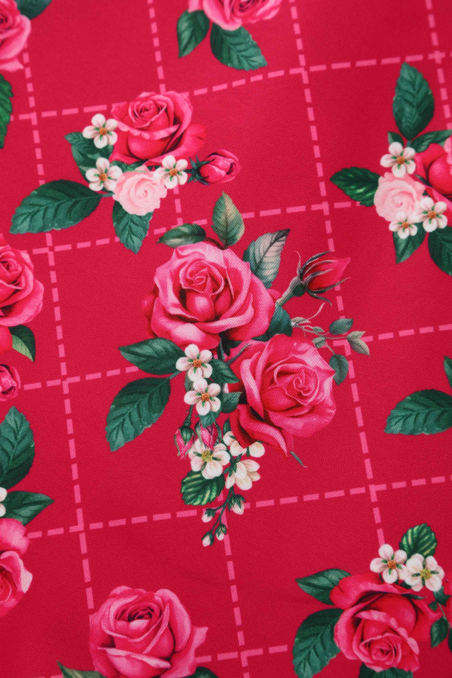 Lily Pink Floral Vine Off Shoulder Dress