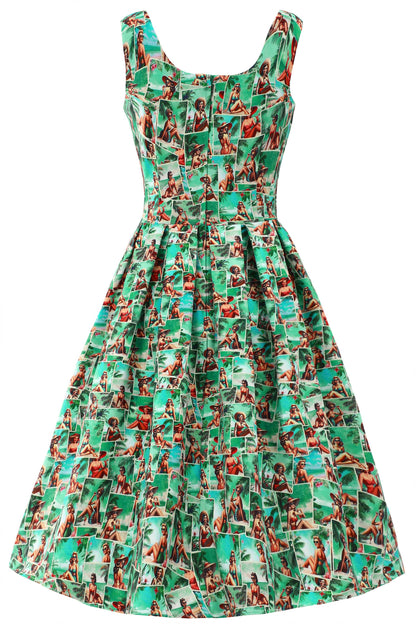 Amanda Pinup Postcard Swing Dress